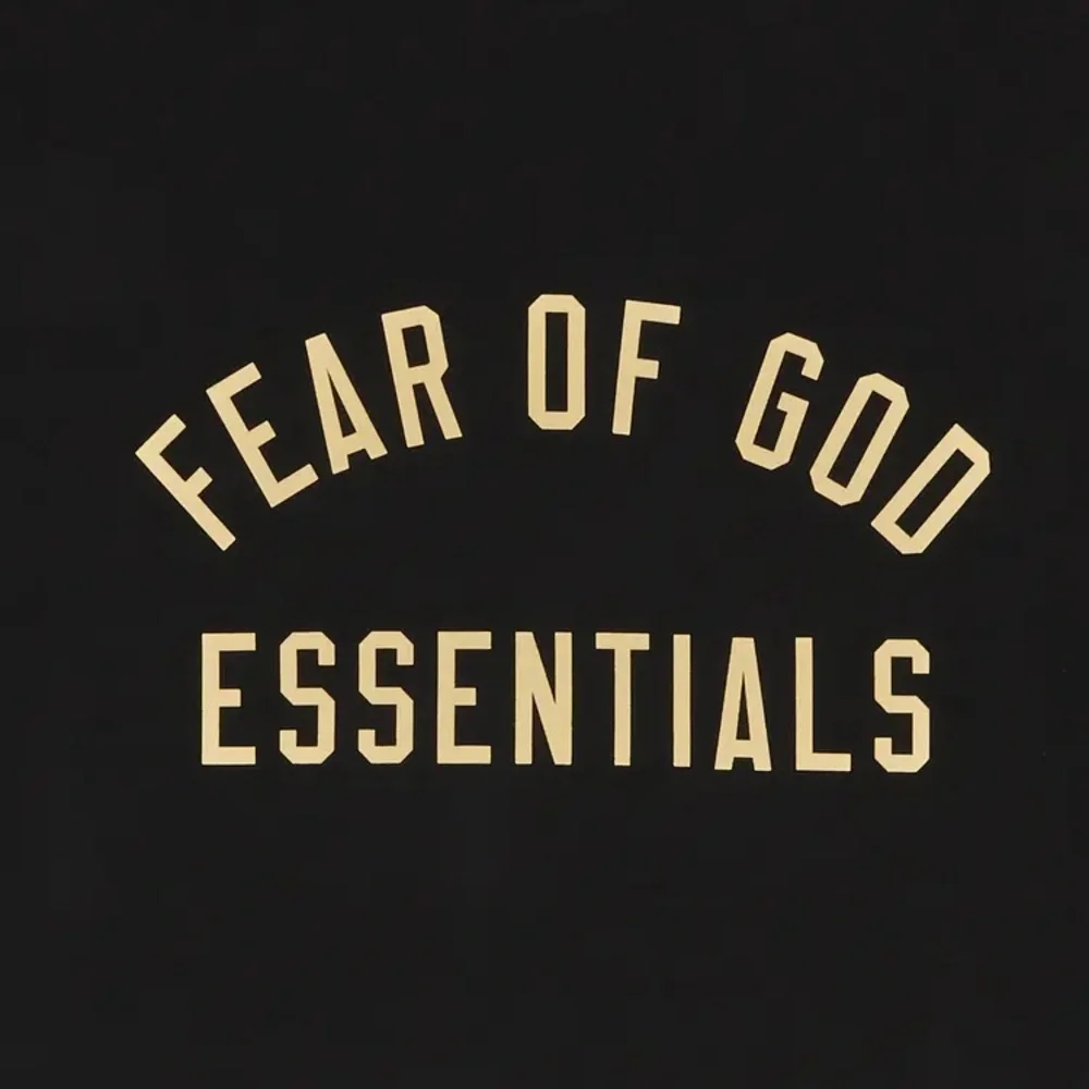 FEAR OF GOD | M | Essentials Black Logo White Drawstring Athletic Cotton Shorts